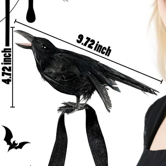 Halloween Realistic Crow Black Feather Crow main image 4
